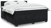 vidaXL Cama com molas/colchão 180x200 cm veludo preto