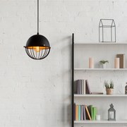 Chandelier Sivani Tel – Preto e Dourado – Diâmetro 20 cm x Altura 116