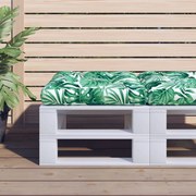 vidaXL Almofadão para sofá de paletes 60x40x12 cm tecido padrão folhas