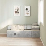 Estrutura de Cama com Armazenamento Cinza Concreto 90x190 cm