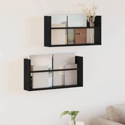 vidaXL Estante de Revistas 2 pcs Carvalho Preto 60 x 12 x 30 cm
