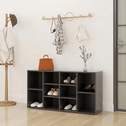 vidaXL Sapateira 103x30x54,5 cm contraplacado cinzento