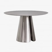 Mesa De Jantar Redonda Ø120 Cm Em Aço Inoxidável Baelor Aço Inoxidável - Sklum