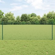 Cerca de Arame Soldado com 5 Postes U Verde 0.8x10 m Aço