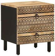 vidaXL Mesa de cabeceira 40x33,5x46 cm madeira mangueira áspera maciça