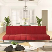 vidaXL Sofá-cama de 2 lugares veludo vermelho tinto