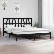 Estrutura de cama 6FT Super King 180x200 cm pinho maciço preto