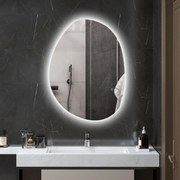 Espelho de Casa de Banho LED 3 Cores de Luz Brilho Regulável Função Anti Embaciamento Função Memória IP44 80x60 cm Prata