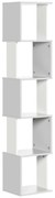 HOMCOM Estante Livros Forma S 5 Prateleiras Abertas Escritório Anti-Tombo 33x28x161cm Design Moderno Branco Cinza Claro | Aosom Portugal
