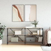 vidaXL Mesa consola 160x30x75 cm deriv. madeira/ferro carvalho sonoma