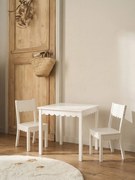 Mesa e 2 cadeiras com recorte ondulado para criança branco