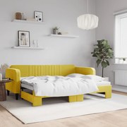 vidaXL Sofá-cama com gavetão 80x200 cm veludo amarelo