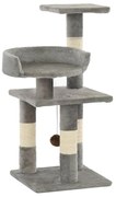 vidaXL Árvore com postes arranhadores sisal 65 cm cinzento
