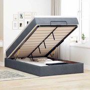 vidaXL Estrutura de cama otomana com colchão cinza escuro veludo