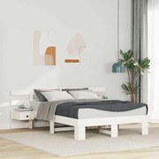 vidaXL Estrutura da Cama com cabeceira Branco 140 x 190 cm