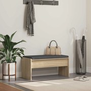 vidaXL Banco de Hall com almofada Carvalho Sonoma 83 x 38 x 40 cm