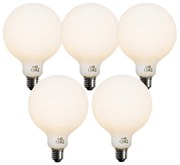 Conjunto de 5 lâmpadas LED E27 reguláveis Opal G125 5W 450 lm 3000K