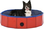 vidaXL Piscina para cães dobrável 80x20 cm PVC vermelho