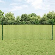 vidaXL Postes de Cerca Prateados 22 pcs Verde Standard Metal