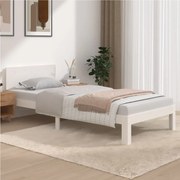 vidaXL Estrutura de cama 90x200 cm pinho maciço branco
