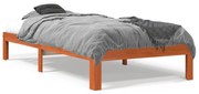 vidaXL Cama sem colchão 75x190 cm madeira de pinho maciça castanho-mel
