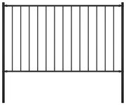 vidaXL Painel de vedação com postes em aço com revestimento em pó 1,81 x 1 m preto