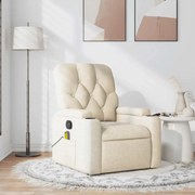 Poltrona de massagens reclinável tecido cor creme