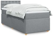 vidaXL Cama com molas/colchão 80x200 cm tecido cinza-claro