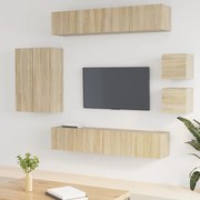 vidaXL Conjunto móveis de TV 8 pcs madeira processada carvalho sonoma