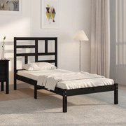 Estrutura cama pequena solteiro 75x190 cm madeira maciça preto