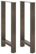 Pés de mesa de bar em aço natural, 2 peças, 50x(90-91) cm, aço
