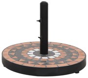 vidaXL Base p/ guarda-sol redonda 12 kg terracota e branco