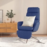 Cadeira de descanso com apoio de pés tecido azul