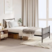 vidaXL Estrutura de cama com cabeceira e pés 90x200 cm metal preto