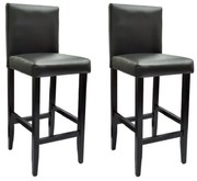 vidaXL Bancos de bar 2 pcs couro artificial preto
