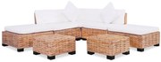 vidaXL Conjunto de sofás 18 pcs vime genuíno
