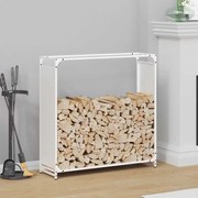 vidaXL Suporte para lenha 90x28x90 cm aço laminado a frio branco