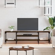 vidaXL Móvel de TV derivados de madeira/ferro carvalho castanho