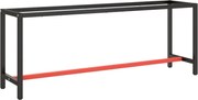vidaXL Estrutura p/ bancada 210x50x79 cm metal preto e vermelho mate