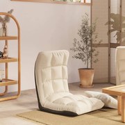 vidaXL Colchão/cadeira de piso dobrável tecido cor creme