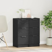 Buffets 2 pcs Carvalho Preto 30x30x70 cm Madeira de engenharia
