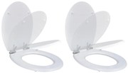vidaXL Assentos de sanita com tampas de fecho suave 2 pcs MDF branco