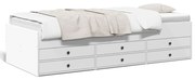 Sofá-cama c/ gavetas 90x200 cm derivados de madeira branco