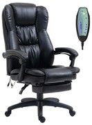Vinsetto Cadeira de Massagem e Giratória Cadeira de Escritório com Altura Ajustável 6 Pontos de Massagem 68,5x68,5x119-127 cm Preto | Aosom Portugal