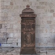 vidaXL Caixa correio coluna estilo vintage alumínio inoxidável bronze
