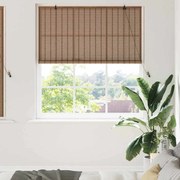 vidaXL Persiana de Janela com cortinas Manual Castanho 140 x 160 cm Bambu