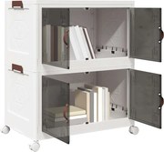 vidaXL Caixa arrumação empilhável com rodas 2 níveis 75 L 64x40x76 cm