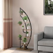 Suporte para plantas em formato de crescente de metal com 6 camadas (2 unidades)