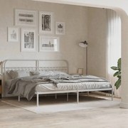 vidaXL Estrutura de cama com cabeceira 200x200 cm metal branco
