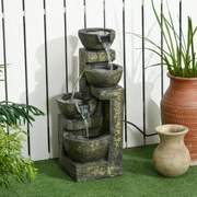 Fonte de Jardim 5W Fonte de Água em Cascata de 4 Níveis com Bomba de Á